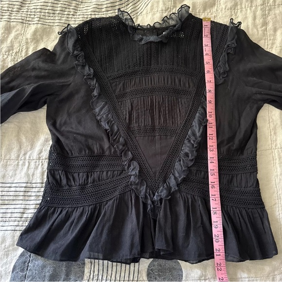 Dôen Black 100% Cotton Back Buttoned Blouse Top Size MEDIUM - Picture 4 of 8